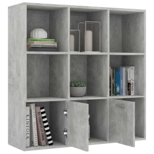 Bibliotecă, gri beton, 98 x 30 x 98 cm, PAL - Img 8