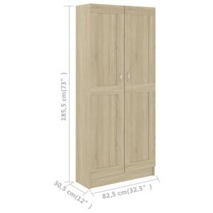Bibliotecă, stejar Sonoma, 82,5 x 30,5 x 185,5 cm, PAL - Img 7