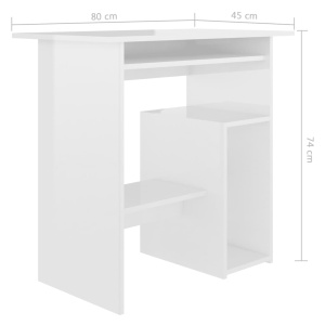 Birou, alb extralucios, 80 x 45 x 74 cm, PAL - Img 6