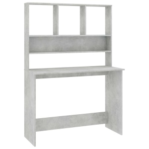 Birou cu rafturi, gri beton, 110x45x157 cm, PAL - Img 2