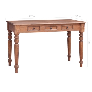 Birou cu sertare, 117 x 57 x 75 cm, lemn masiv reciclat - Img 7