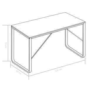 Birou de calculator, negru și stejar, 120 x 60 x 73 cm - Img 7
