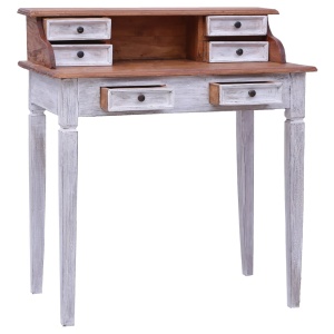 Birou de scris cu sertare, 90x50x101 cm, lemn masiv reciclat - Img 3