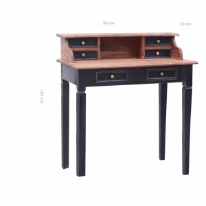 Birou de scris cu sertare, 90x50x101 cm, lemn masiv reciclat - Img 9