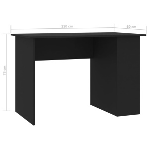 Birou, negru, 110 x 60 x 73 cm, PAL - Img 5