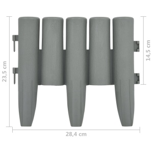 Borduri de gazon, 36 buc., gri, 10 m, PP - Img 6
