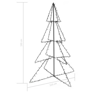 Brad Crăciun conic 115x150 cm, 240 LED-uri, interior & exterior - Img 4