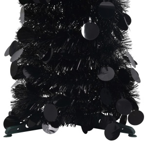 Brad de Crăciun artificial tip pop-up, negru, 180 cm, PET - Img 3