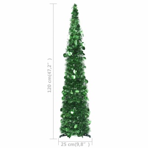 Brad de Crăciun artificial tip pop-up, verde, 120 cm, PET - Img 5