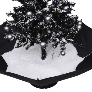 Brad de Crăciun cu ninsoare și bază umbrelă, negru, 75 cm, PVC - Img 6