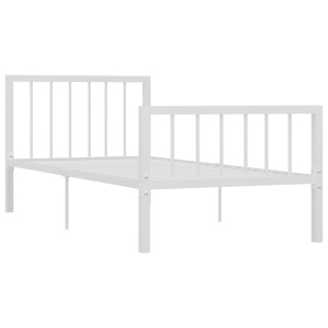 Cadru de pat, alb, 100 x 200 cm, metal - Img 2