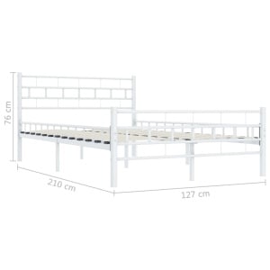 Cadru de pat, alb, 120 x 200 cm, metal - Img 6