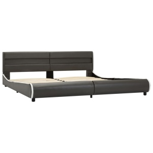 Cadru de pat cu LED, antracit, 180 x 200 cm, piele ecologică - Img 3