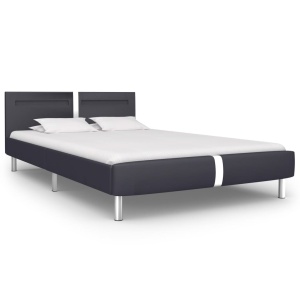 Cadru de pat cu LED, negru, 140 x 200 cm, piele artificială - Img 2