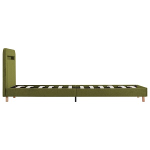 Cadru de pat cu LED-uri, verde, 90 x 200 cm, material textil - Img 7