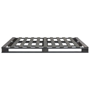 Cadru de pat din paleți, gri, 200 x 200 cm, lemn masiv de pin - Img 4