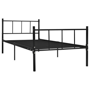 Cadru de pat, negru, 90 x 200 cm, metal - Img 2