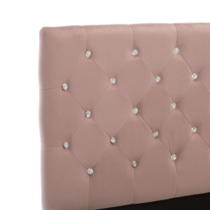 Cadru de pat, roz, 180 x 200 cm, material textil - Img 5