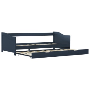 Cadru pat canapea, extensibil, gri, 90 x 200 cm, lemn de pin - Img 2