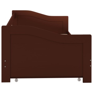 Cadru pat canapea, extensibil, maro, 90 x 200 cm, lemn de pin - Img 5