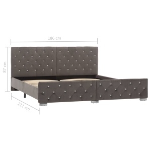 Cadru pat, gri, 180 x 200 cm, material textil - Img 7