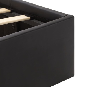 Cadru pat hidraulic cu ladă LED negru 160x200cm piele ecologică - Img 9