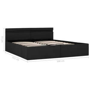 Cadru pat hidraulic ladă LED gri inchis, 160x200 cm, textil - Img 10