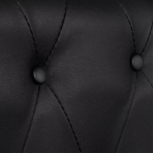 Canapea Chesterfield cu 3 locuri, piele artificială, negru - Img 3