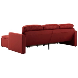 Canapea extensibilă modulară 3 locuri roșu vin piele ecologică - Img 7