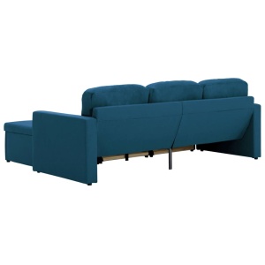 Canapea extensibilă modulară cu 3 locuri, albastru, textil - Img 7