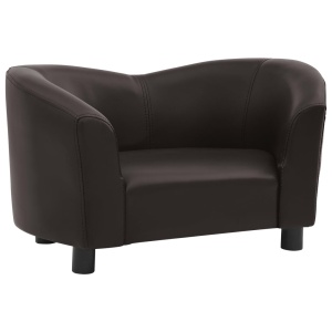 Canapea pentru câini, maro, 67x41x39 cm, piele ecologică - Img 2
