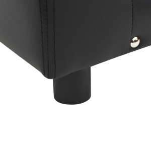 Canapea pentru câini, negru, 81x43x31cm, pluș & piele ecologică - Img 6