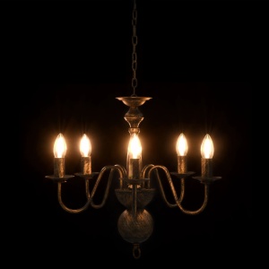Candelabru antichizat, negru, 5 becuri E14 - Img 2