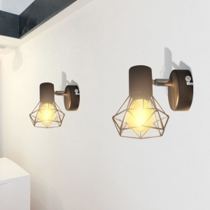 Candelabru perete cadru stil industrial 2 becuri LED filament, negru - Img 3