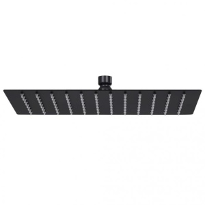 Cap duș dreptunghiular tip ploaie negru 30x20cm oțel inoxida