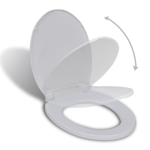 Capac WC cu inchidere silențioasă, alb, oval
