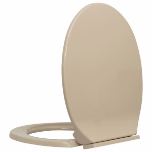 Capac WC cu inchidere silențioasă, bej, oval - Img 4