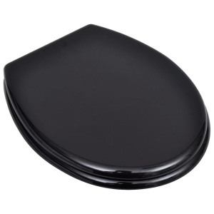 Capac WC, negru, MDF, model simplu - Img 2