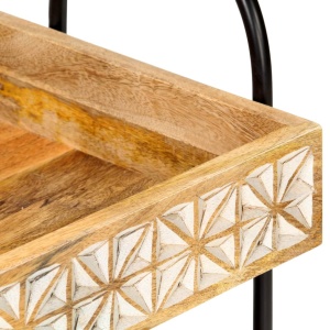 Cărucior bucătărie cu 3 niveluri, 46x30x76 cm, lemn masiv mango - Img 8