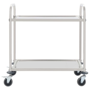Cărucior de bucătărie 2 niveluri 87x45x83,5 cm oțel inoxidabil - Img 2