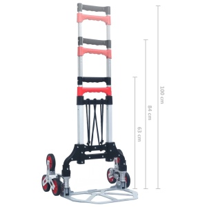 Cărucior pliabil pentru scări, 70 kg, argintiu, aluminiu - Img 9
