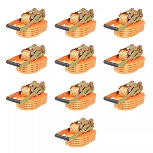 Chingi fixare cu clichet, 10 buc, 4 tone, 8m x 50mm, portocaliu