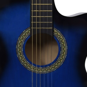 Chitară acustică occidentală cu egalizator, cu 6 corzi albastru - Img 8