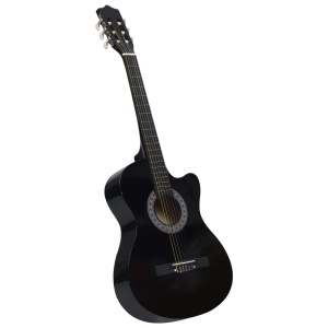 Chitară acustică occidentală decupată, cu 6 corzi, 38", negru