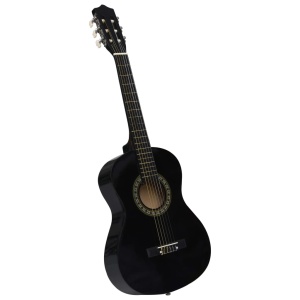 Chitară clasică pentru incepători și copii, negru, 1/2 34"