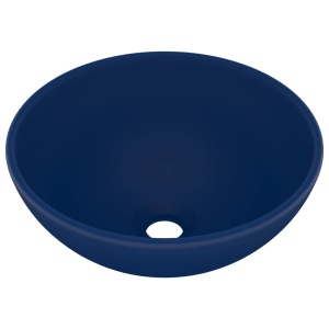 Chiuvetă baie lux albastru inchis mat 32,5x14cm ceramică rotund - Img 2