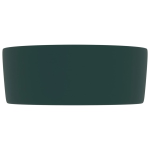 Chiuvetă baie lux verde inchis mat 40x15 cm ceramică rotund - Img 4
