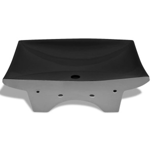 Chiuvetă Ceramică Dreptunghiular cu Gură de scurgere și pentru Robinet - Img 5