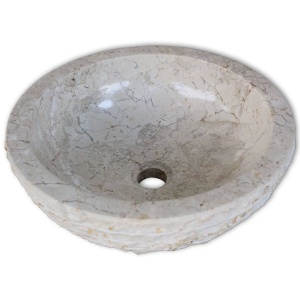 Chiuvetă, crem, 40 cm, marmură - Img 3