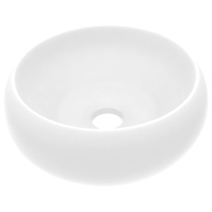 Chiuvetă de baie lux alb mat 40x15 cm ceramică rotund - Img 2